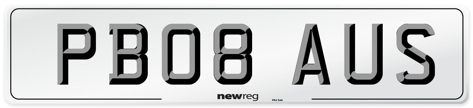 PB08 AUS Number Plate from New Reg
